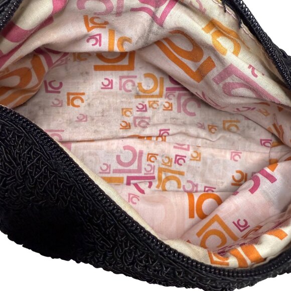 Liz Claiborne Black Woven Crochet Bag Y2K Style Purse - Picture 6 of 6